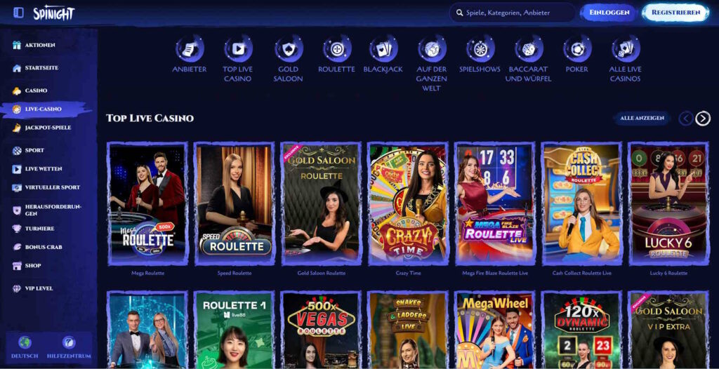 spinight casino live dealer