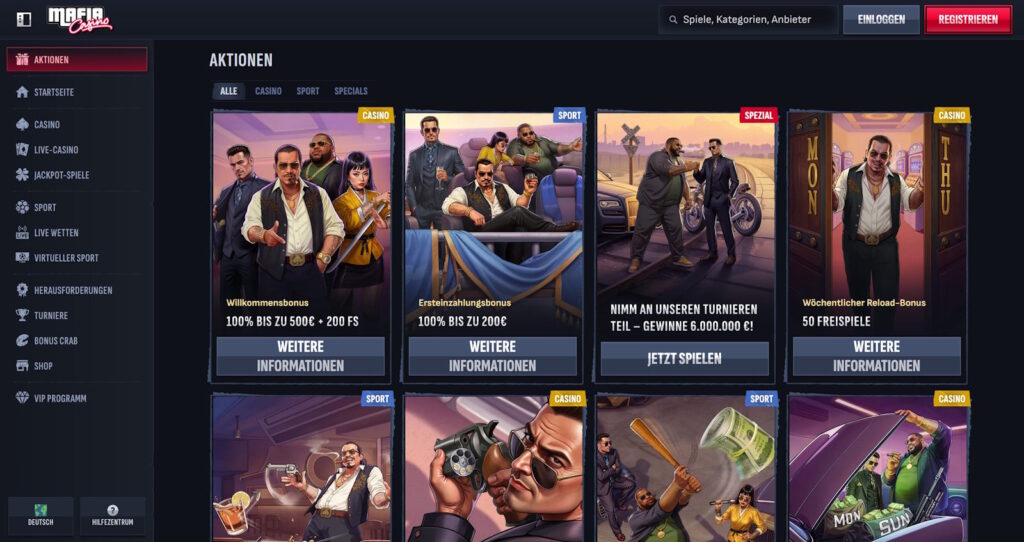 Mafia Casino Aktionen