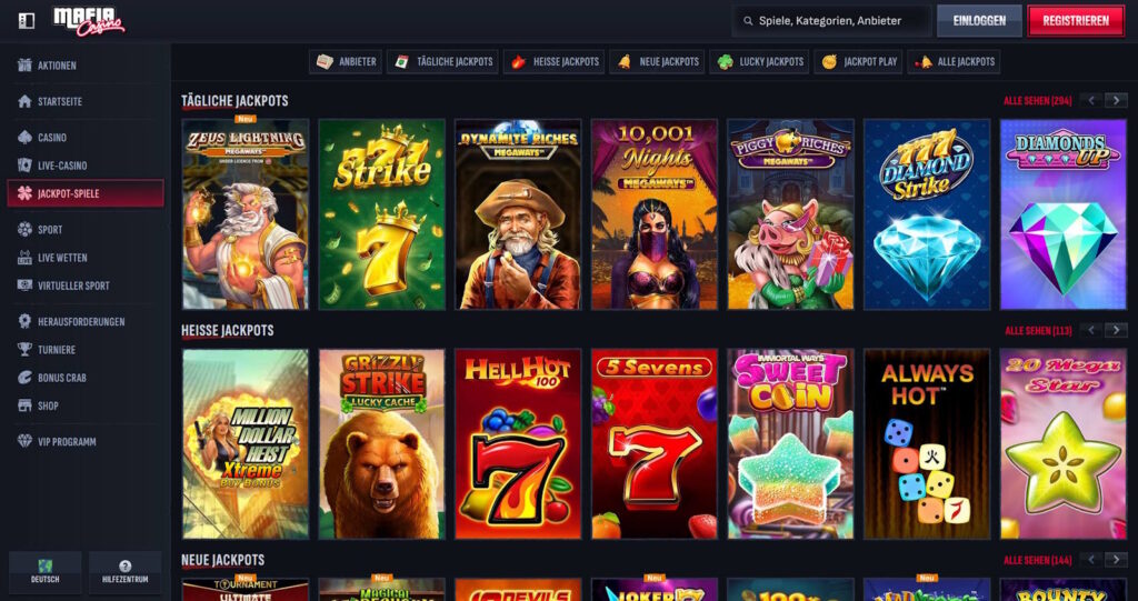 Mafia Casino Jackpots