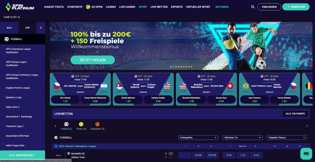 SpinPlatinum Sportwetten