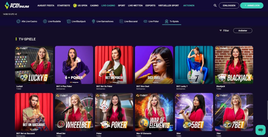 SpinPlatinum TV Spiele