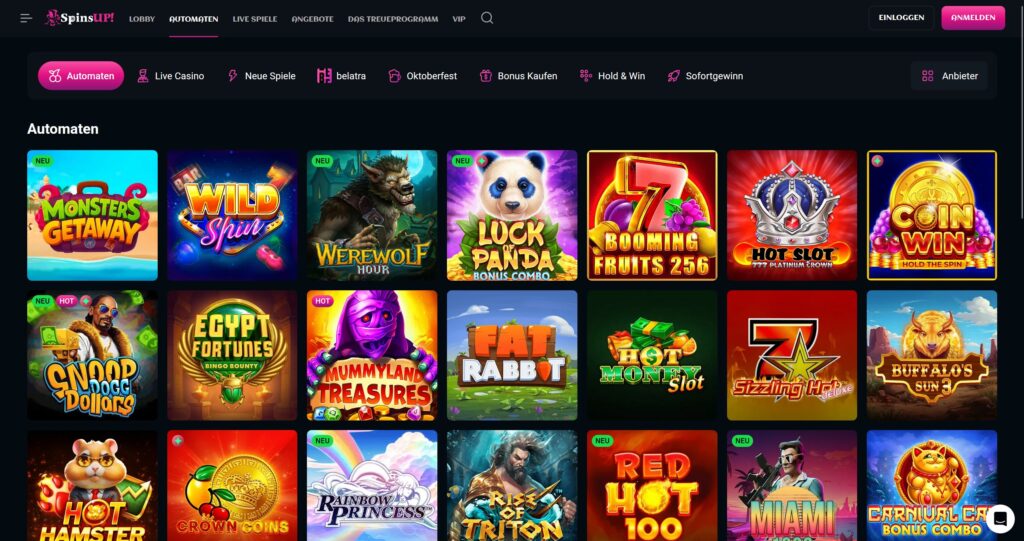 SpinsUp Casino Automatenspiele